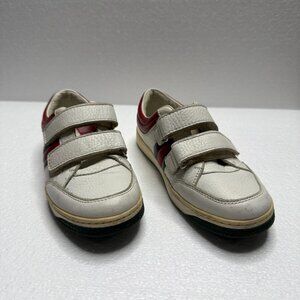 Gucci Boys White Leather Sneakers Double Strap Casual Designer Shoes
